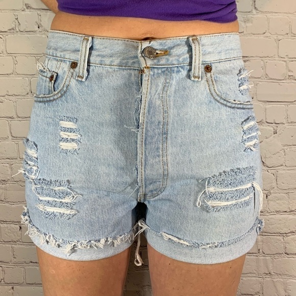 Vintage Distressed High Waisted 501 Button Fly - Picture 7 of 8